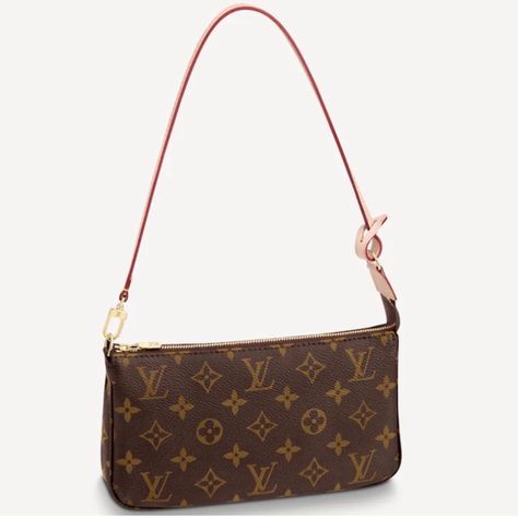 Authentic Louis Vuitton Pochette Accessories Monogram In Excellent Condition With Very Minimal Wear As Pictured. Bag Has Few Water Marks On Tab As Shown And Some Hardware Wear/Scratches. Strap Is Brand New And Never Used , Micro Chipped And Comes With Receipt As Shown , Dust Bag, And Box. This Is Absolutely Super Cute For Going Out And Price Is Due To High Seller Fees. * All Sales Final. Louis Vuitton Pochette Accessories, Vintage Louis Vuitton Handbags, Louis Vuitton Bag Outfit, Louis Vuitton Odeon, Pochette Louis Vuitton, Louis Vuitton Monogram Bag, Pochette Accessories, Sac Louis Vuitton, Clothes Brands