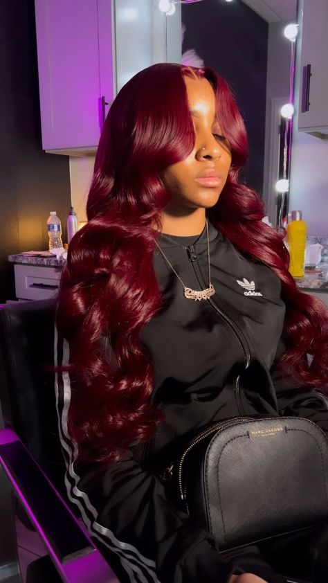 Red Weave Hairstyles, Lace Wigs Styles, Red Lace Front Wig, Frontal Wig Hairstyles, Vendor List, Frontal Hairstyles, Red Wigs, Burgundy Hair, Baddie Hairstyles