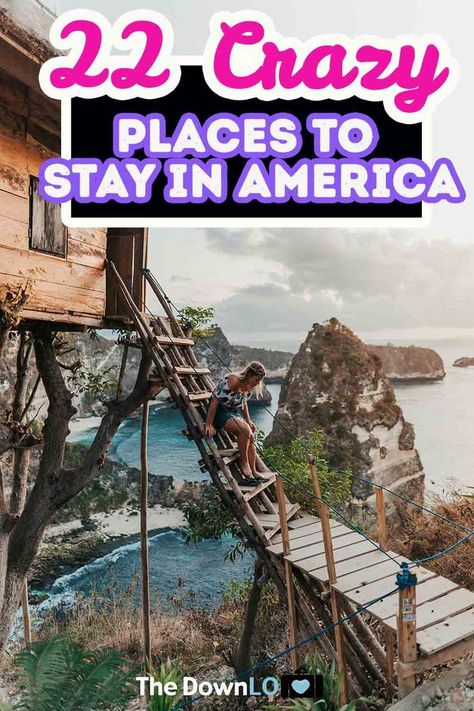 22 Crazy Places to Stay in America. Unique hotel design and architecture around the world makes a crazy vacation concept come to life. Inspiration and ideas for your next trip from outdoor… More Samana, Unusual Places To Visit In Usa, Cool Hotels In United States, Unique Travel Experiences, Unique Places To Stay In The Us, Places To Vacation In The Us, Unique Places To Travel In The Us, Unique Vacations In The Us, Coolest Places In The World