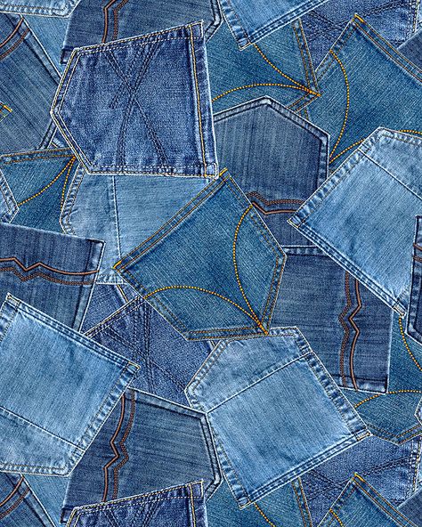 Patchwork, Upcycling, Denim Print Fabric, History Of Denim, Denim Wallpaper Backgrounds, Jean Aesthetic Wallpaper, Denim Print Design, Denim Astethic, Denim Mood Board Inspiration