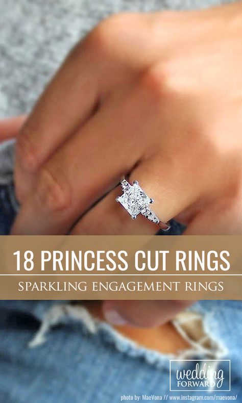 18 Breathtaking Princess Cut Engagement Rings ❤ Princess cut engagement rings are alternative to the more popular round brilliant cut. It's combination of tradition and fashion. See more: http://www.weddingforward.com/princess-cut-engagement-rings/ #wedding #engagement #rings Wedding Rings Princess, Princess Wedding Rings, Rings Princess Cut, Cushion Cut Wedding Rings, Special Engagement Ring, Cut Rings, Princess Engagement Ring, Fine Engagement Rings, Wedding Rings Princess Cut