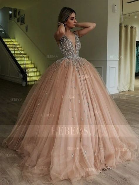 18th Birthday Dress Long, Birthday Dress Long, Quinceanera Dresses Purple, 18th Birthday Dress, Beading Design, Reception Gowns, Long Sequin Dress, Tulle Dresses, Big Dresses