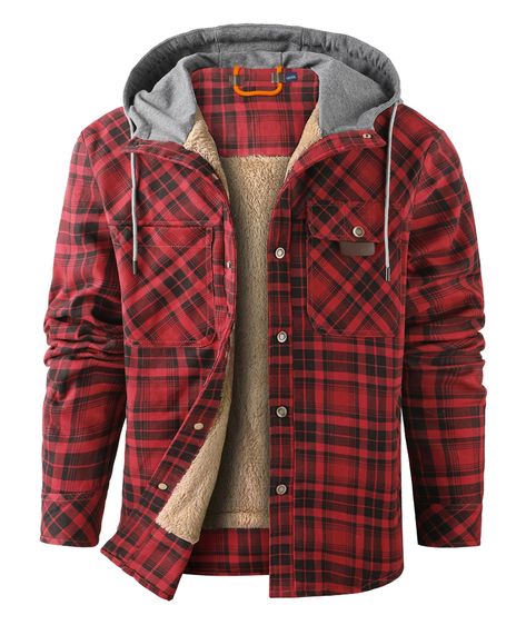 PRICES MAY VARY. Polyester,Cotton Zipper closure Hand Wash Only 🔥【High-Quality Fabric】Men's fleece plaid shirts jacket made with polyester&cotton; Sherpa Lined will keep you comfortable in many climates, mid-weight and windproof. 🔥【Warm FlannelJacket】Soft fleece sherpa lining, long sleeves with buttoned cuff, smooth lined quilted sleeves, corduroy splicing design, and 2 hand pockets & 1 chest pocket.Men's plaid shirt jacket can match well with shirts, sweaters, hoodies,etc. 🔥【4 Pockets】The me Plaid, Jacket Sherpa, Hooded Shirt, Sherpa Lined, Shirt Jacket, Down Shirt, Button Down Shirt, Long Sleeve