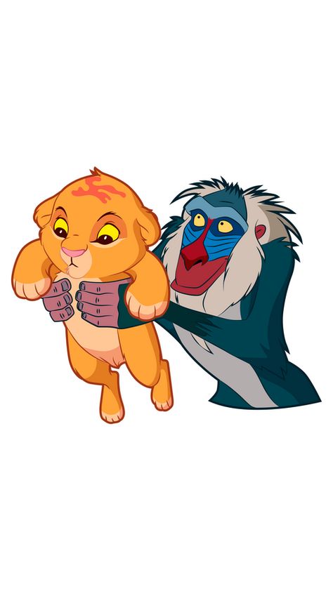 Here is the King of all Disney Universe of movies and cartoons! Welcome The Lion King Simba and Rafiki, an old baboon, who is his true family friend, who serves as a shaman of the Pride Lands and... Lion King Drawing Easy, Simba Rafiki Drawing, Lion King Simba Drawing, Disney Characters Eating, Rafiki Holding Simba, Simba Family, Rafiki And Simba, Rafiki Drawing, Simba And Rafiki