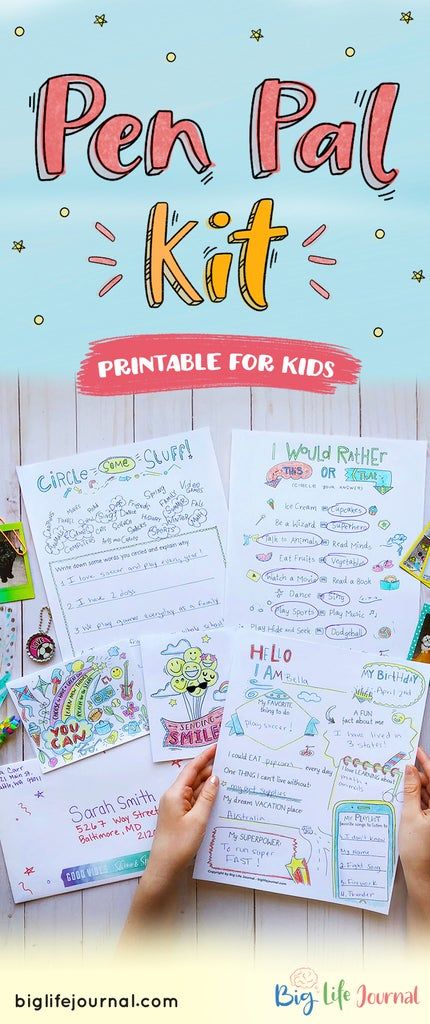 How to Find Pen Pals for Kids | Big Life Journal Pen Pals Elementary School, Pen Pal Package, Free Penpal Printables, Pen Pal Crafts, Penpal Kit, Letter Writing For Kids, Artistic Letters, Big Life Journal, Mail Tag