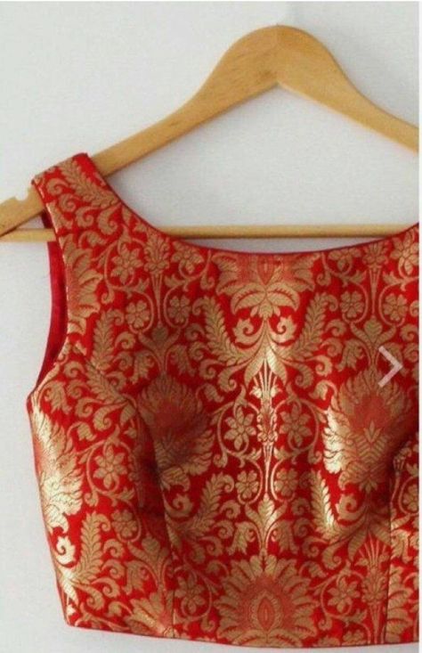 Blouse Indian Saree, Brocade Blouse Designs, Lehenga Top, Sleeveless Blouse Saree, Sari Lehenga, Blouse Lehenga, Blouse Indian, Brocade Blouse, Brocade Blouses