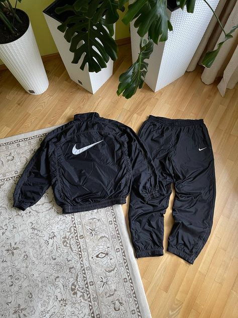 Nike Vintage 90s Nike Big Swoosh Track Suit Windbreaker / Pants | Grailed Nike Tracksuit Set, Mens Nike Tracksuit, Nike 90s Pants, 90s Nike Tracksuit, Nike Vintage Windbreaker Outfit, Nike Vintage Tracksuit, Vintage Outfits Men 90s, Nike Windbreaker Outfit, Vintage Nike Track Pants