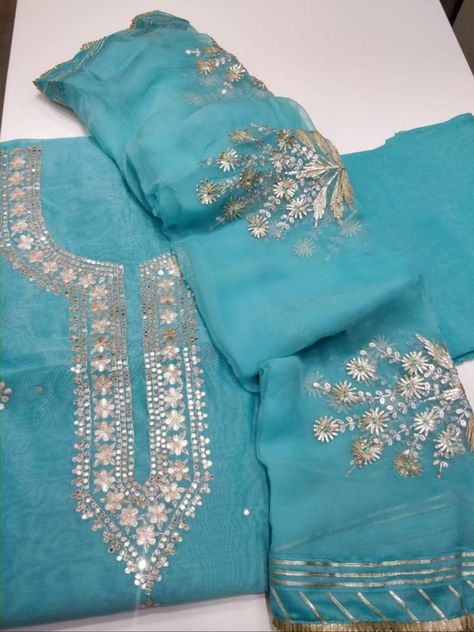 Excited to share the latest addition to my #etsy shop: ATHARVA Hand Embroidered Indian Salwar Kameez w/Neck embroidery in Blue/ Elegant Gota Patti Dupatta/Customized Stitching/Wedding/CH https://etsy.me/3f2N8Vc Jaal Embroidery, Partywear Suits, Embroidery Dupatta, Gota Patti Work, Stylish Kurtis Design, Embroidery Suits Punjabi, Indian Sari Dress, Indian Salwar, Latest Dress Design