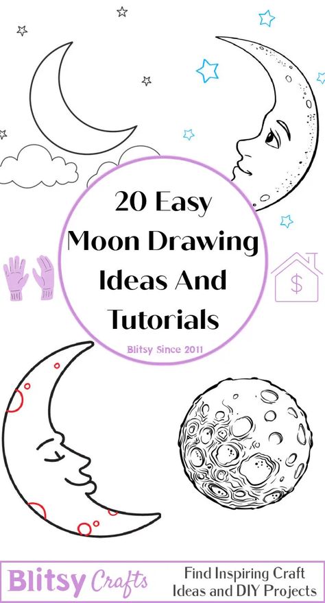 20 Easy Moon Drawing Ideas - How To Draw A Moon Moon And Planets Drawing, Draw A Moon Step By Step, Cute Drawing Tutorials Step By Step, How To Draw A Crescent Moon Step By Step, How To Draw The Moon Step By Step, Draw Moon Easy, Moon Drawings Aesthetic Easy, How To Draw Moon Step By Step, How To Draw A Moon Step By Step