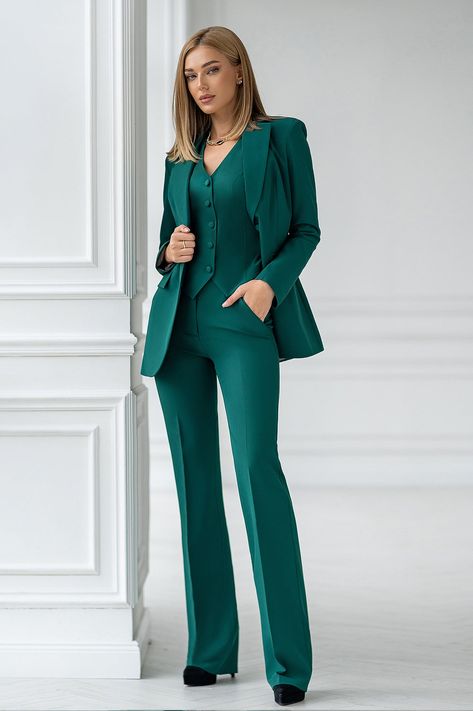 Blue Single-Breasted Suit 2-Piece Trousers, Coat Fashion, Emerald, High Quality, Green, Pants, White