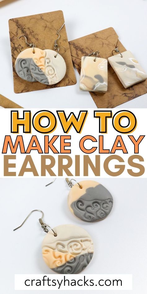 Fimo, How Thick Should Polymer Clay Earrings Be, Clay Earring Ideas Easy, Earrings To Make And Sell, Clay Resin Earrings, Earring Making Ideas Diy Jewelry, Clay And Metal Earrings, Polymer Clay Diy Earrings, Best Selling Polymer Clay Earrings