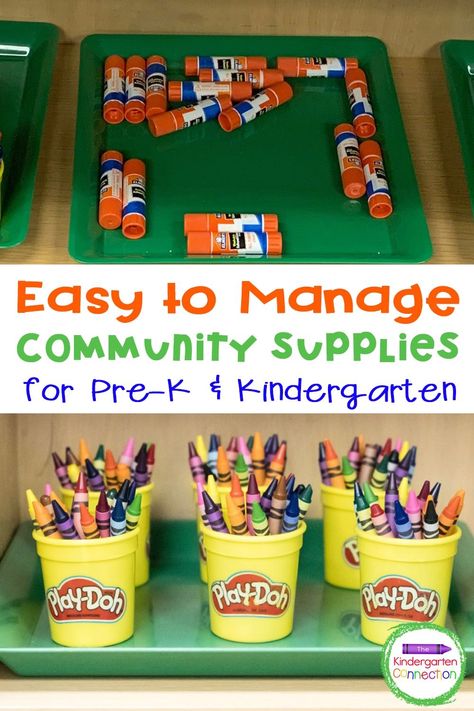 Preschool Room Essentials, Preschool Room Organization, Preschool Teacher Organization Ideas, Preschool Classroom Environment, Preschool Resource Room Organization, Kindergarten Supplies Organization, Preschool Room Organization Ideas, Preschool Supply Organization, Vpk Classroom Setup Organization Ideas