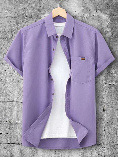 Men Purple Shirt Outfit, Purple Clothes For Men, Lilac Outfits Men, Purple Summer Outfits Men, Purple Outfit Men Casual, Purple Clothing Men, Lavender Outfits Men, Man Purple Outfit, Purple Mens Clothes