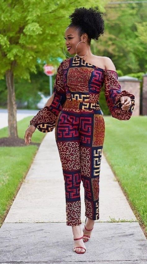 Follow to link to our instagram page for more jumpsuit styles.Don’t forget to like our page for more trendy Ankara styles. Ankara Jumpsuit Styles, Ankara Styles For Ladies, African Jumpsuit, Ankara Jumpsuit, African Print Jumpsuit, Moda Afro, Short African Dresses, African Print Clothing, Afrikaanse Mode