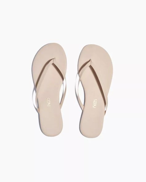 Lily Nudes in Linen | Flip-Flops | Women's Footwear | TKEES Tkees Flip Flops, Basic Shoes, Women's Footwear, Leather Conditioner, Microfiber Cloth, Second Skin, Flip Flop, Summer Shoes, Style Icons