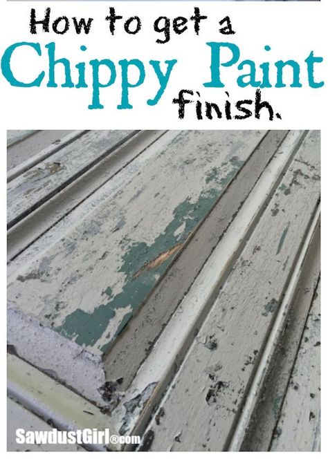 How to get a chippy paint finish. Upcycling, Antique Painting Techniques, Dresser Retro, Chippy Paint Technique, Chippy Painted Furniture, Sawdust Girl, Building And Construction, Weathered Paint, Crackle Painting