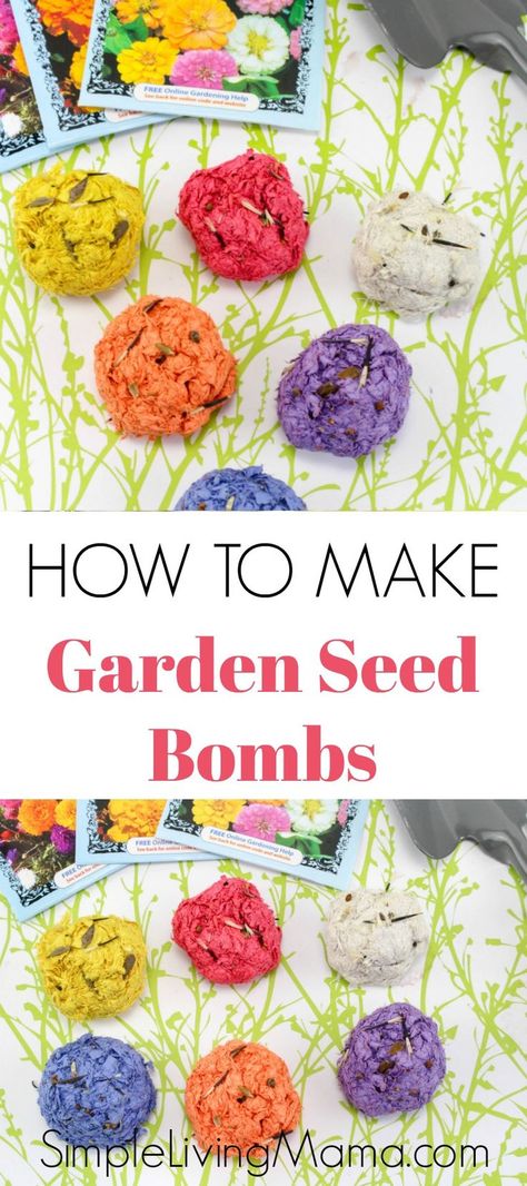 Learn how to make garden seed bombs with paper with this DIY seed ball tutorial. These flower seed bombs are a great activity for kids! Homestead Survival, Garden Crafts For Kids, Seed Balls, Garden Activities, Meteor Garden 2018, School Garden, Seed Paper, Garden Club, Garden Art Sculptures Diy