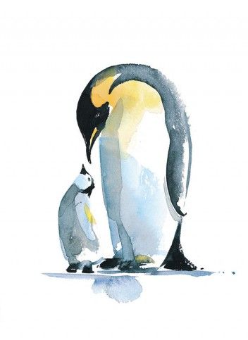 Watercolor Art Ideas Animals, Animal Paintings Watercolor, Watercolor Penguin Tutorial, Watercolor Ideas Animals, Watercolor Animals Paintings, Water Colour Animals Easy, Watercolor Painting Animals, Watercolor Animals Easy Step By Step, Painting Ideas For Small Canvas