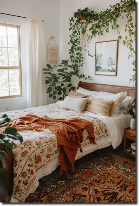 [CommissionsEarned] 65  Cozy Earthy Bedroom Ideas With Natural Elegance #earthymodernbedroomdecor Bedroom Orange And Green, Small Cosy Bedroom, Green And Burnt Orange Bedroom, Green And Rust Bedroom, Green Orange Interior, Green Orange Bedroom, Earthy Modern Bedroom, Earthy Bedroom Decor, Cozy Earthy Bedroom