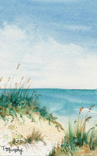 Watercolor Art Ocean, Beginning Watercolor, Art Plage, Summer Watercolor, Abstract Watercolor Landscape, Paper Image, Watercolor Sunset, Watercolour Inspiration, Loose Watercolor