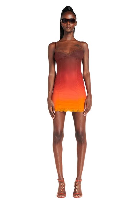 Shop Dresses - I.AM.GIA | International delivery – I.AM.GIA US Orange Ombré Dress, I Am Gia Dress, Gia Dress, Runway Outfits, Ombre Dress, Orange Outfit, I Am Gia, Orange Ombre, Fashion Figures