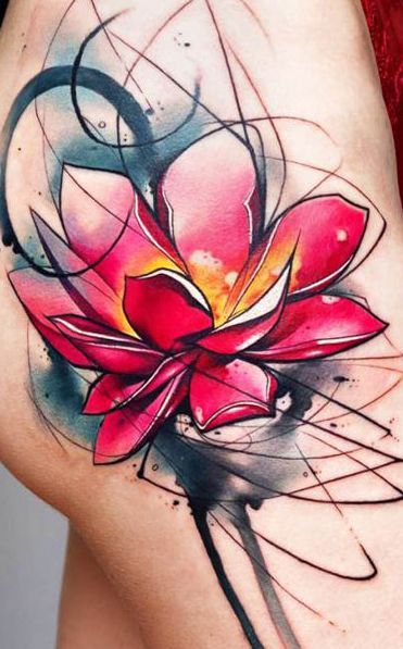 << Check out more Water Lily Tattoos and Ideas #tattoomenow #tattooideas #tattoodesigns #tattoos #waterlily #flower Watercolor Flower Tattoos, Flower Tattoos Meanings, Lily Tattoo Meaning, Flower Tattoos Ideas, Abstract Flower Tattoos, Spiritual Water, Best Flower Tattoos, Big Tattoos, Lily Tattoos