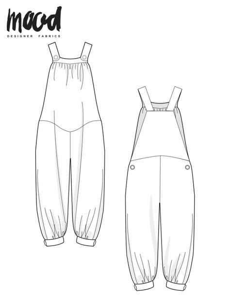 Free Printable Sewing Patterns For Women, Rayon Outfit, Sewing Patterns Free Dress, Pinafore Pattern Free, Wrap Top Sewing Pattern, Oliver Jumpsuit, Jumpsuit Sewing Pattern, Apparel Sewing, Mood Sewciety