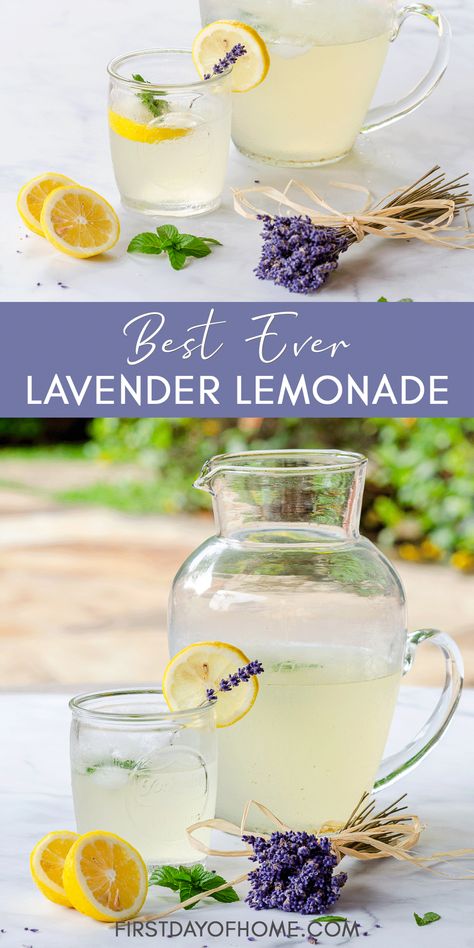 Sparkling Lavender Lemonade Recipe, Lavender Tea Lemonade, Lavender Lemonade Mocktail, Lavender Lemon Mimosa, Lavender Lemonade Recipe With Syrup, Homemade Lavender Lemonade, Lavender Lemonade Mocktail Recipe, Tea Party Ideas Adults, Lavender Lemon Mocktail