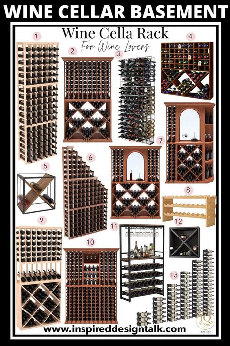 wine cellar ideas Wine Cellar Furniture, Modern Wine Racks, Basement Wine Storage Ideas, Small Closet Wine Cellar Ideas, Basement Wine Room, Built In Wine Storage Wall, Diy Wine Closet, Basement Wine Storage, Wine Rack Wall Ideas