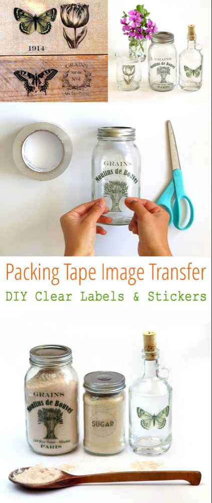 Packing Tape Image Transfer, Mason Jar Labels, Metal Objects, Clear Labels, Formy Silikonowe, Image Transfers, Decor Shabby Chic, Photo Transfer, Easy Packing