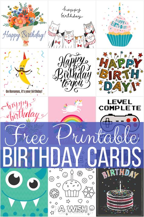 Free Printable Birthday Cards Natal, Birthday Cards For Family, Best Wishes Card Printable, Happy Birthday Template Free Printable Cards, Diy Card Templates, Cute Birthday Cards Printable, Happy Birthday Printables Free, Free Printable Birthday Decorations, Coloring Cards Printable