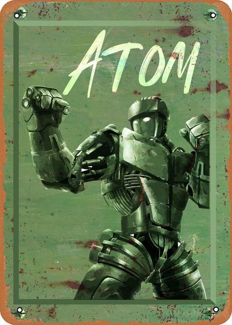 PRICES MAY VARY. Title: Atom real steel Movie Game Role Game Poster Anime Game Art Deco Tin Sign - 8 x 12 inches. Product Type: Categories > Wall Art > Posters & Prints Real Steal Wallpapers, Atom Real Steel Wallpaper, Real Steel Wallpaper, Atom Real Steel, Real Steel Movie, Reel Steel, Poster Anime, Real Steel, Arte Robot