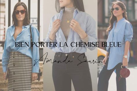 S�’habiller avec une chemise bleu ciel | 10 idées de tenues absolument irrésistibles Hollister, Oxford, Denim Outfits, Woman Outfits, Chemise Bleu Outfit, Oxford Blue, Inspiration Mode, Jean Outfits, Clothes For Women