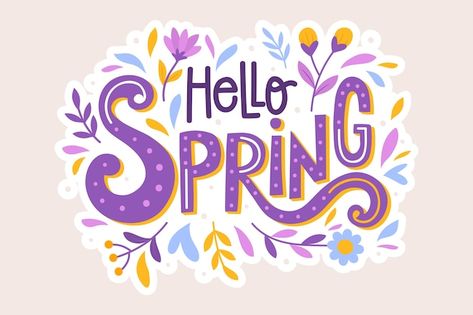 Spring Logo, Cherry Blossom Background, Spring Images, Spring Equinox, Creative Flyers, Aesthetic Drawing, Happy Spring, Beautiful Stickers, Hello Spring