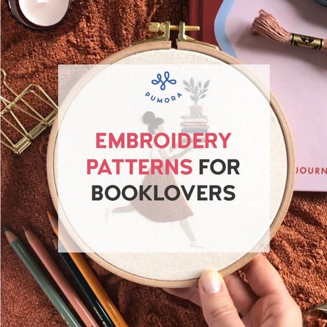 Dark Academia embroidery patterns for your inner librarian Book Lover Embroidery, Embroidery Patterns Books, Dark Academia Embroidery Ideas, Bookish Embroidery Patterns, Dark Academia Cross Stitch, Outlander Embroidery, Dark Academia Embroidery, Academia Embroidery, Reading Embroidery