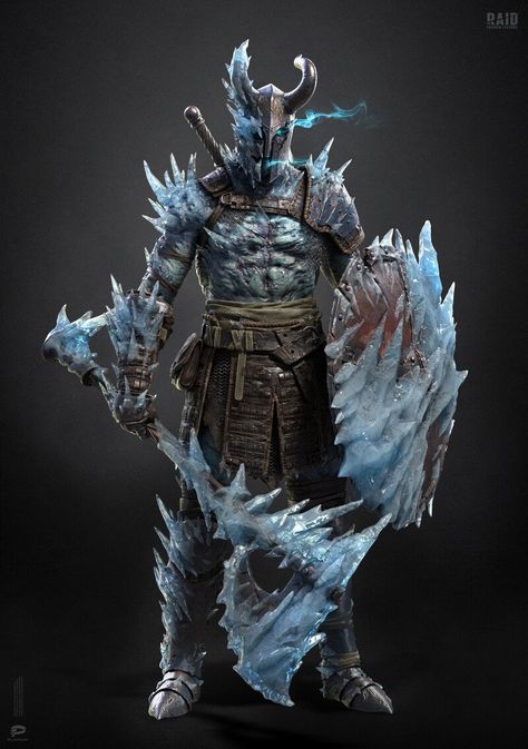 Ice Golem, Raid Shadow Legends, Ice Warriors, Ice Monster, Dark Warrior, 다크 판타지, Monster Concept Art, Dungeons And Dragons Characters, Fantasy Monster