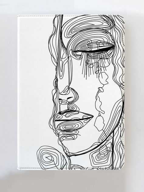 Black and White    TPU   Embellished   Phone/Pad Accessories Black Sketch Pen Art, Continuous Line Drawing Face, Abstract Pen Art, Pen Art Work, Line Drawing Art, Doodle Art Flowers, A Level Art Sketchbook, Scribble Art, Pen Art Drawings