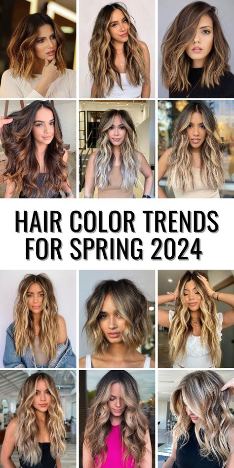 Balayage, 2024 Hair Color, Spring Hair Color Trends, Warm Balayage, Warm Brunette, Rich Brunette, Summer Hair Trends, Color Rubio, Subtle Highlights