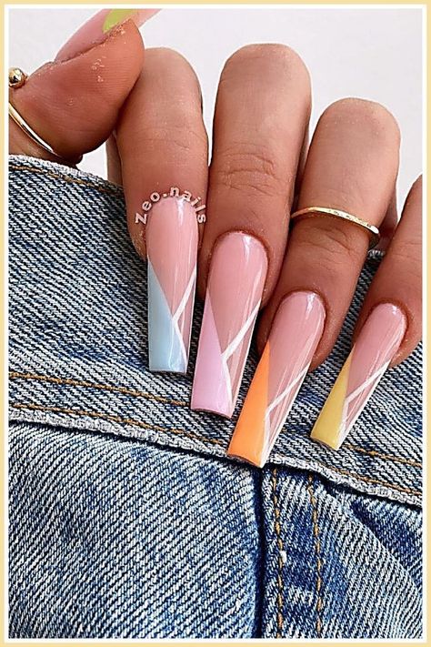 Summer Nail Art, Matt Acrylic Nails, Coffin Nails Ombre, Ombre Acrylic Nails, Simple Acrylic Nails, Coffin Shape Nails, Long Acrylic Nails Coffin, Acrylic Nails Coffin Pink, Coffin Nails Long