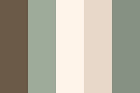 Cream and Sage Color Palette Grey And Cream Color Scheme, Brown Cream Grey Living Room, Sage Green And Cream Paint, Cream And Green Colour Palette, Green Tan Grey Color Palette, Brown Tan Green Color Palette, Cream Swatch Color Schemes, Green Cream And Grey Bedroom, Earthy Color Palette Bathroom