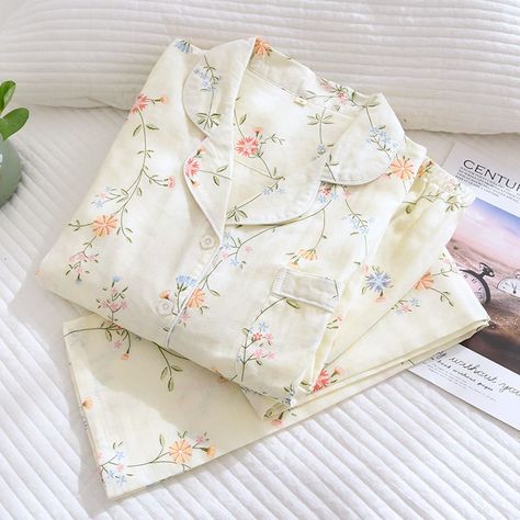 none 100% Cotton Pajamas Women, Pjs Women, Floral Pajama Set, Wild Meadow, Cotton Pajamas Women, Cute Pjs, Cute Pajama Sets, Cute Sleepwear, Pajama Suit