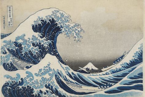 Hokusai Great Wave, No Wave, Wave Drawing, Japanese Woodcut, Wave Poster, Art Asiatique, The Great Wave, Great Wave Off Kanagawa, Van Gogh Museum