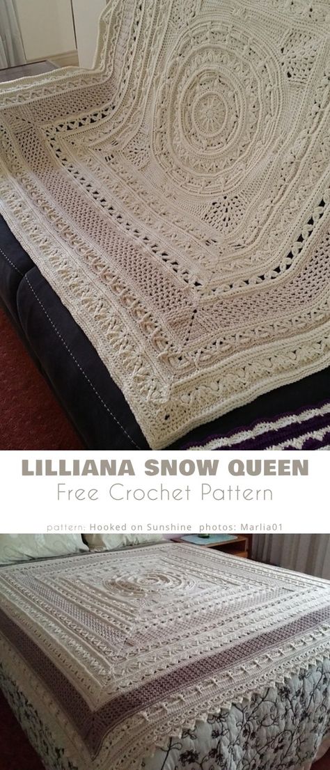 Elegant Square Bedspread Crochet Ideas - Your Crochet Crochet Lace Bedspread, Bedspread Crochet Patterns Free, Crochet Queen Size Blanket Bedspreads, Rose Afghan Crochet Pattern, Irish Crochet Stitch, Fabric And Crochet Blanket, Intricate Crochet Blanket Patterns, Crochet Wedding Gift Blankets, Crochet Afghan Blanket Patterns Free