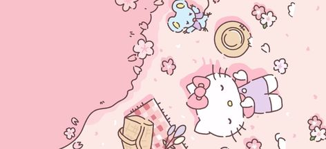 Pink Wallpaper Desktop, Pink Wallpaper Laptop, Pink Drawing, Hello Kitty Cartoon, Wallpaper Notebook, Bow Wallpaper, Cute Laptop Wallpaper, Pink Hello Kitty, Sanrio Wallpaper