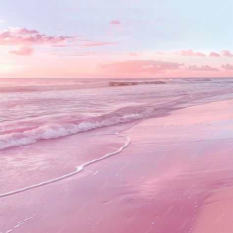 Nature, Pink Places Aesthetic, Pink Place Aesthetic, Light Pink Things, Beach Pink Aesthetic, Pink Beach Room, Pink Aesthetic Beach, Pink Asthetics Photos, Sunset Widget