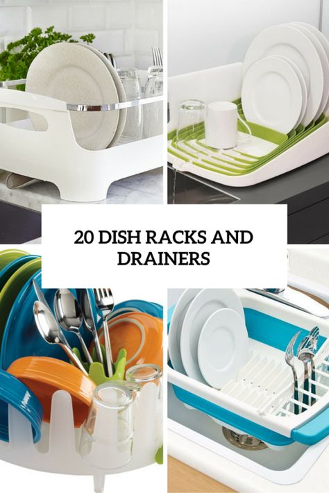 Many apartment dwellers and homeowners need to cope with small kitchens, or at least kitchens with limited counter space. A big countertop dish drainer isn't #dishracks #drainers Kitchen Dish Rack, Sink Drying Rack, Plates And Cups, Sink Dish Rack, Steel Racks, Dish Drainers, Dish Rack, White Dishes, Dish Rack Drying