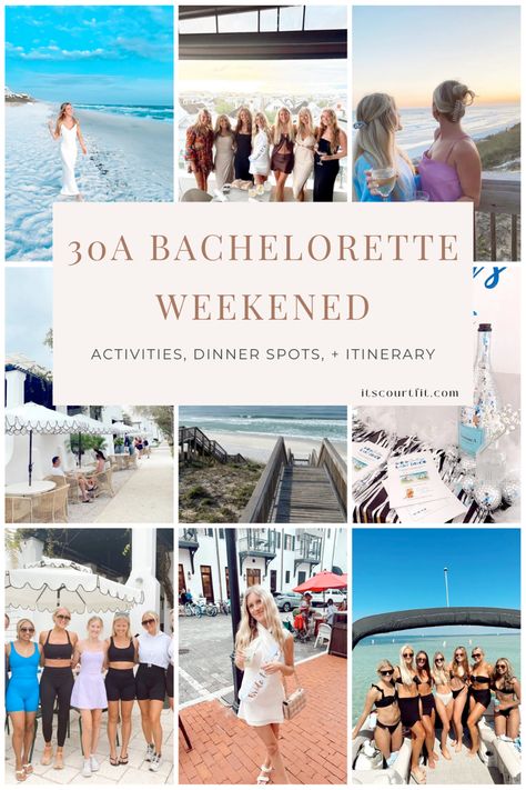 From where to eat in 30A to what activites to do on your bachelorette trip, read all about the details in my latest blog post on my Rosemary Beach bachelorette party itinerary! Bachelorette Beach Itinerary, Bachelorette Party Decor Beach, Bach Trip Itinerary, Florida Bachelorette Party Ideas, Bachelorette In Rosemary Beach, Miramar Beach Bachelorette, Beach Bachelorette Shirt Ideas, Provincetown Bachelorette Party, Virginia Beach Bachelorette Party