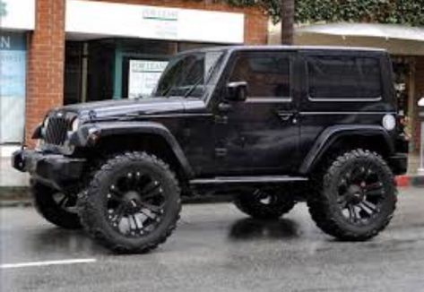 Black 2 door Jeep Wrangler                                                                                                                                                                                 More 2 Door Jeep, Black Jeep Wrangler, Hors Route, Wrangler Sahara, Black Jeep, Jeep Wrangler Sport, Jeep Willys, Custom Jeep, Jeep Rubicon