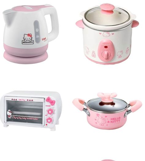 hello kitty appliances Hello Kitty Microwave, Kitchen Hello Kitty, Sanrio Kitchen Appliances, Cute Appliances, Cute Kitchen Appliances, Hello Kitty Kitchen Decor, Hello Kitty Kitchen Appliances, Girly Kitchen Decor, Pink Kitchen Appliances