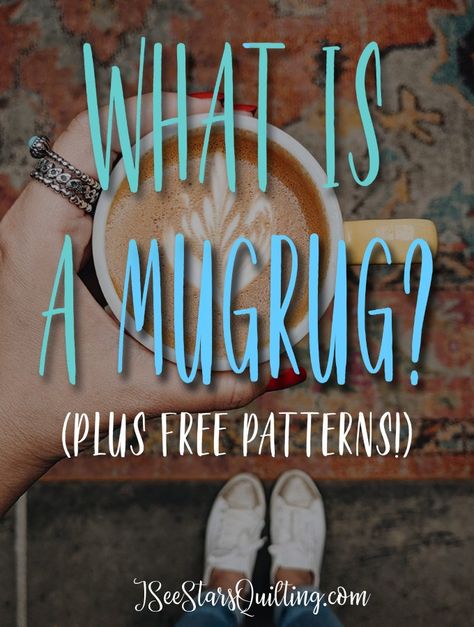 What is a MugRug? Check out these ideas for inspiration for a quick quilting project (and free patterns!) for one of life's most wonderful treats! Simple Mug Rugs Patterns Free, Mug Mats Patterns Free, Mug Rugs Patterns Free Printable, Mug Rugs Patterns Free, Mug Cozies, Mug Rug Tutorial, Small Quilt Projects, Sew Quilt, I See Stars